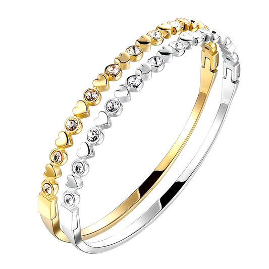Brazalete corazones con zirconias