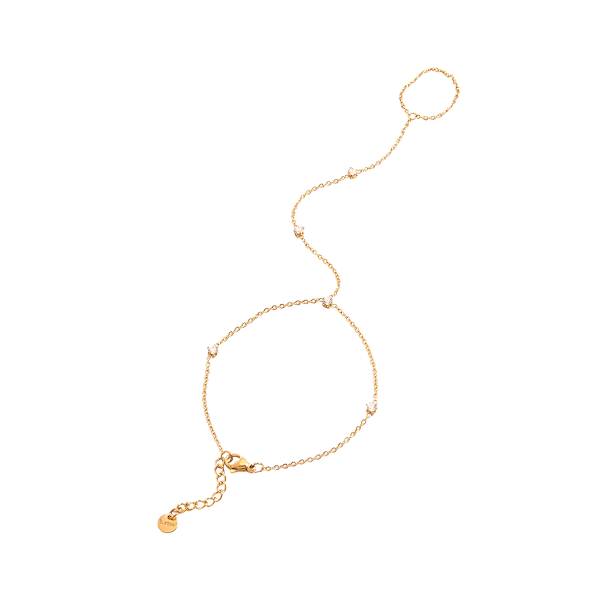 Pulsera con anillo zirconias blancas