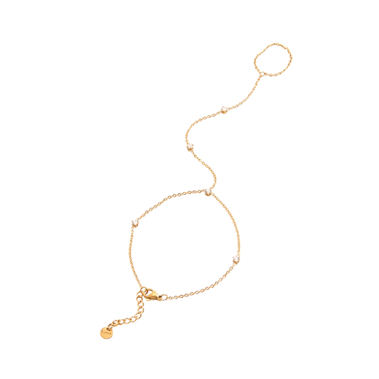 Pulsera con anillo zirconias blancas