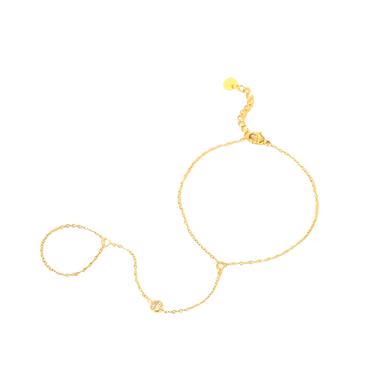 Pulsera con anillo con una zirconia