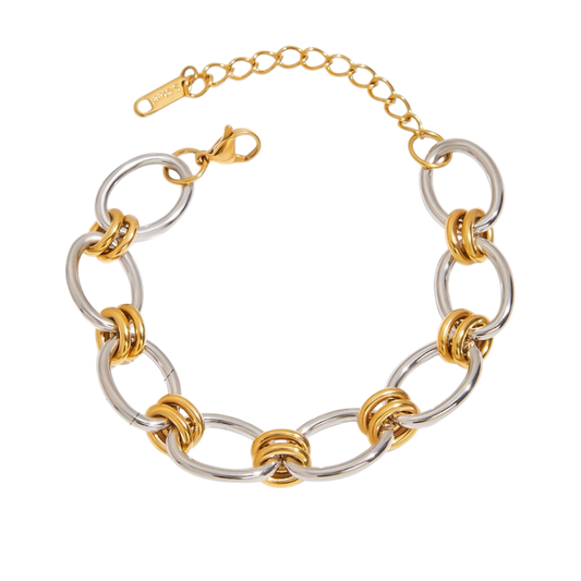 Pulsera enlazada bicolor