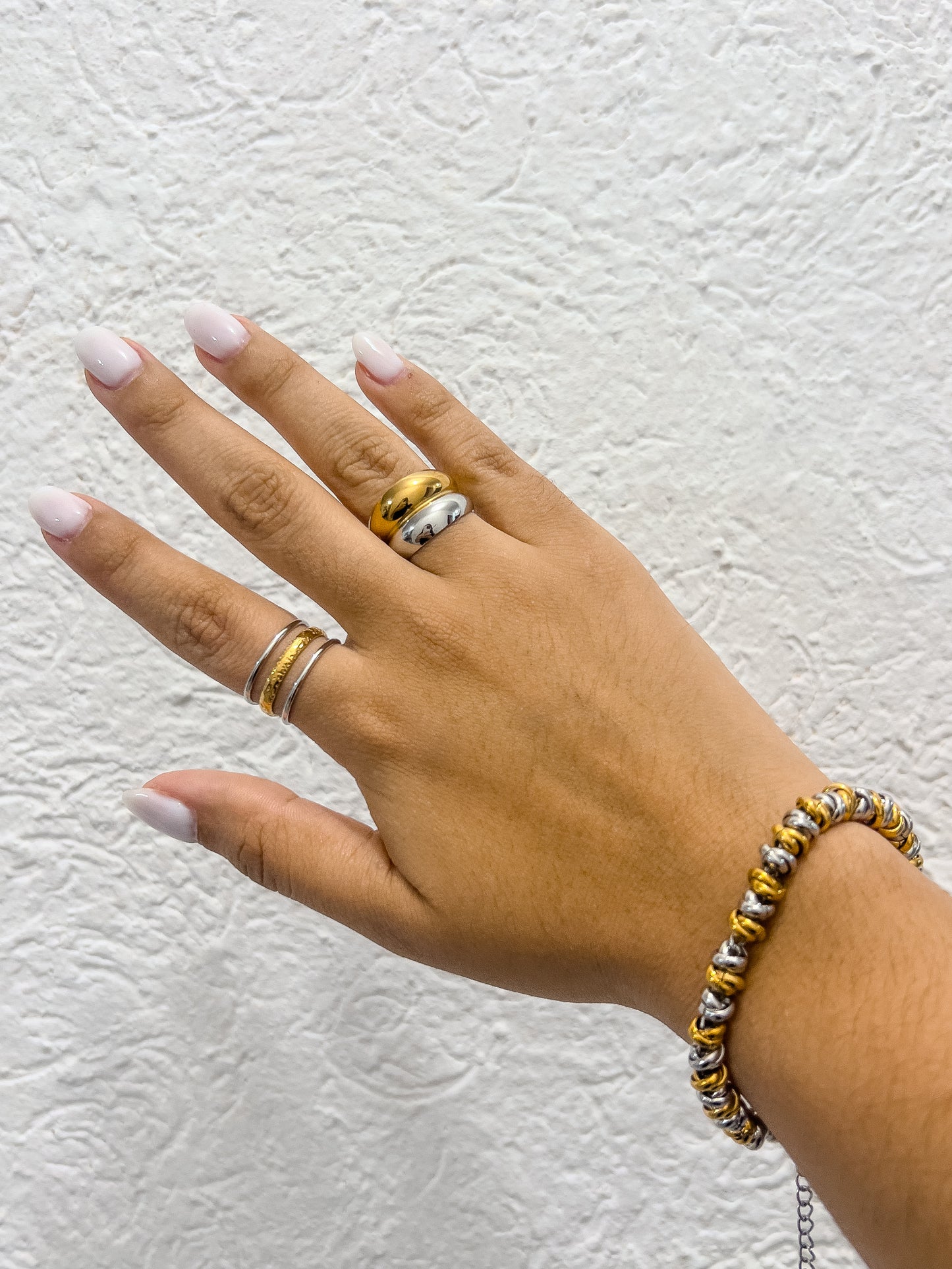 Anillo doble bicolor
